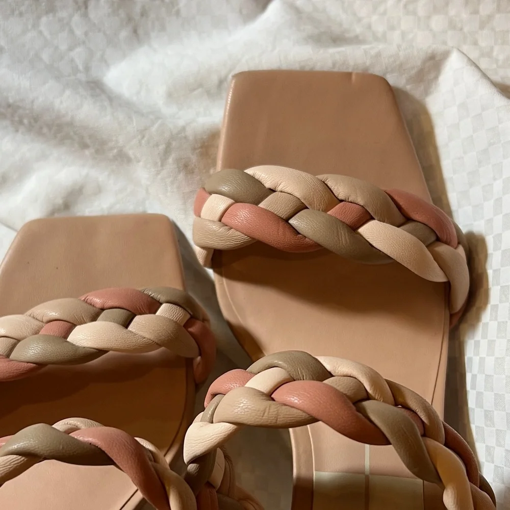 Dolce Vita Women's Braided Sandals - Pink and Tan - Picture 6 of 6